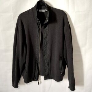 Hickey Freeman 100% Merino Wool charcoal gray with quilted elbow patches sz L